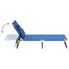 vidaXL Folding Sun Lounger Blue Oxford Fabric&Powder-coated Steel