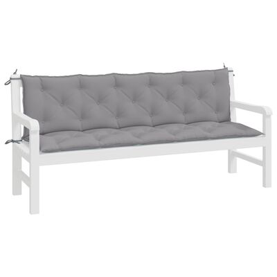 vidaXL Garden Bench Cushions 2 pcs Grey 180x50x7cm Oxford Fabric