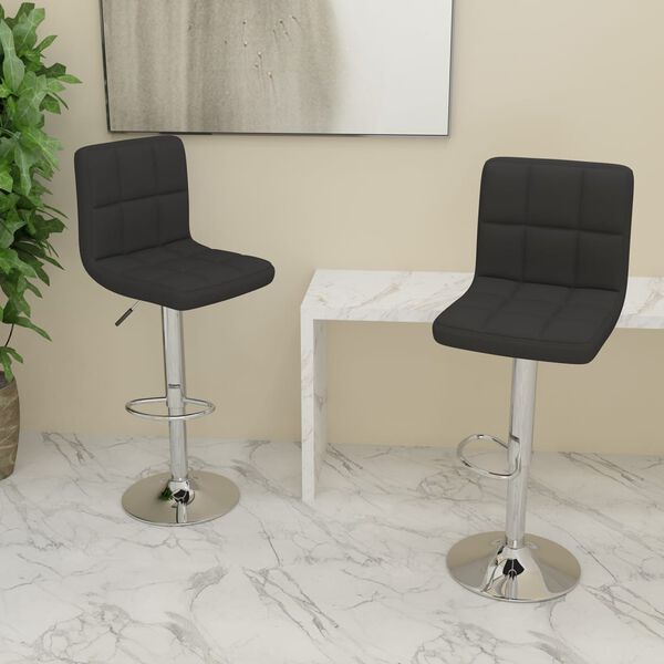 vidaXL Bar Stools 2 pcs Black Fabric