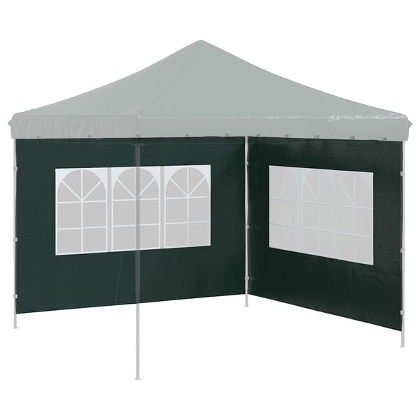 vidaXL Party Tent Sidewall 2 pcs with Window PE Green