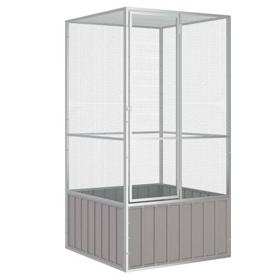 vidaXL Bird Cage Grey 111x107x211.5 cm Galvanised Steel, grey vidaXL Bird Cage Grey 111x107x211.5 cm Galvanised Steel