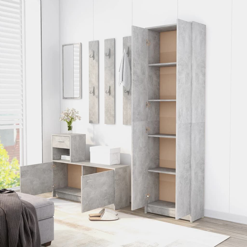 vidaXL Hallway Wardrobe Concrete Grey 55x25x189 cm Engineered Wood