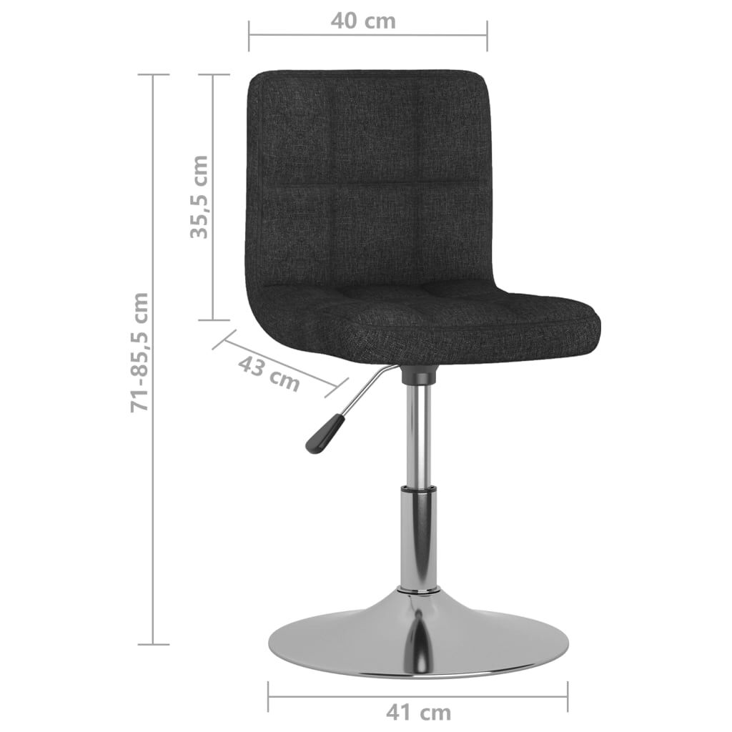 vidaXL Swivel Dining Chairs 4 pcs Black Fabric