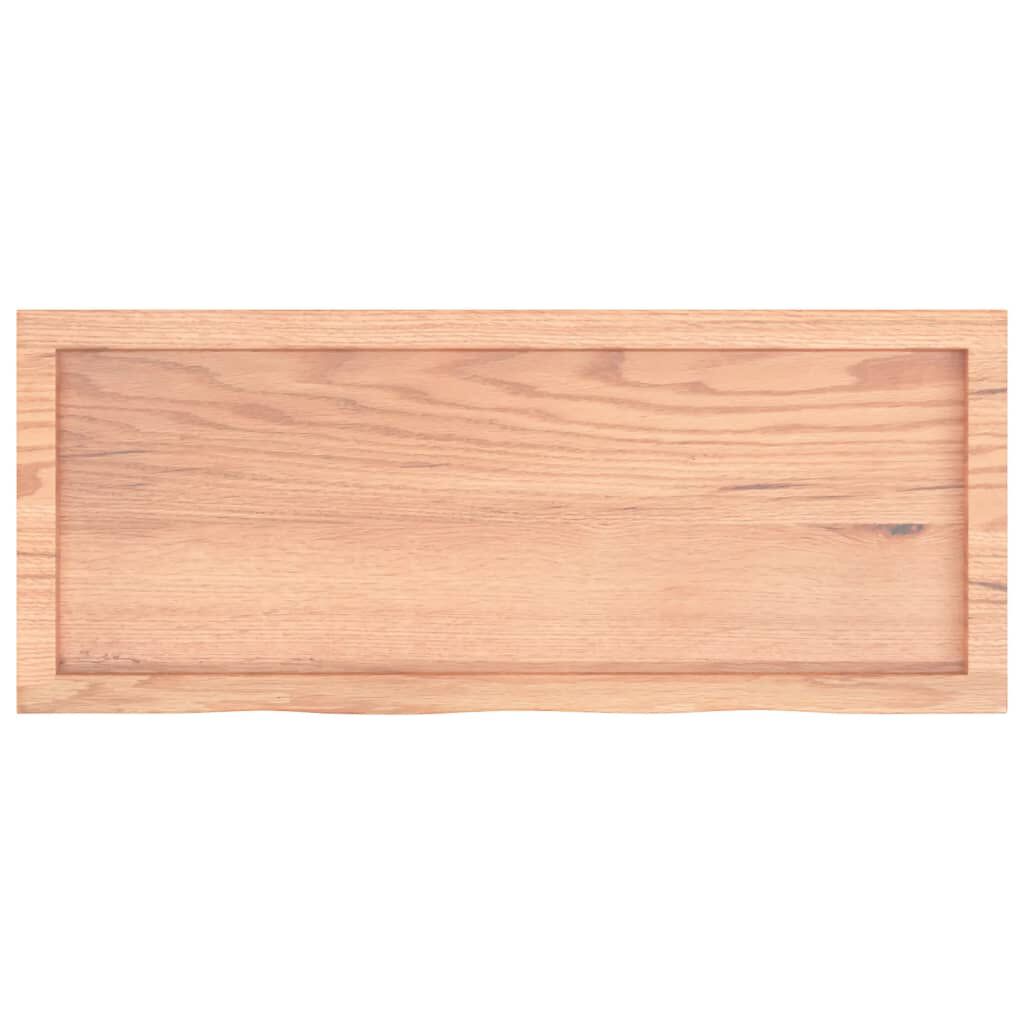 vidaXL Table Top Light Brown 100x40x(2-6) cm Treated Solid Wood Oak
