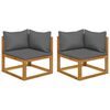 vidaXL Sectional Corner Sofas 2 pcs with Cushions Dark Grey
