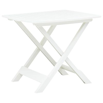 vidaXL Folding Garden Table White 79x72x70 cm Plastic, white vidaXL Folding Garden Table White 79x72x70 cm Plastic