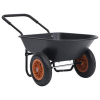 vidaXL Wheelbarrow Black and Orange 78 L 100 kg, black vidaXL Wheelbarrow Black and Orange 78 L 100 kg