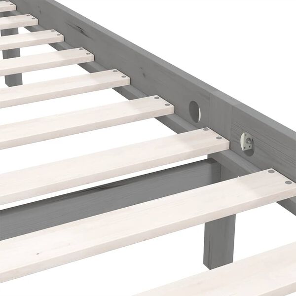 vidaXL Bed Frame without Mattress Grey Solid Wood 200x200 cm