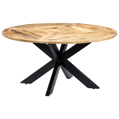 vidaXL Dining Table Round 150x76 cm Solid Mango Wood,  vidaXL Dining Table Round 150x76 cm Solid Mango Wood