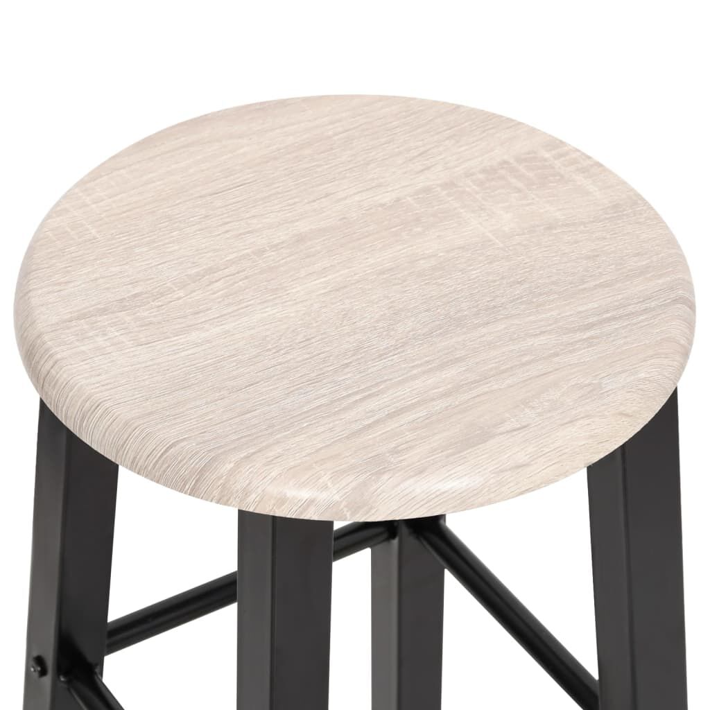 vidaXL Bar Stools 2 pcs Black MDF