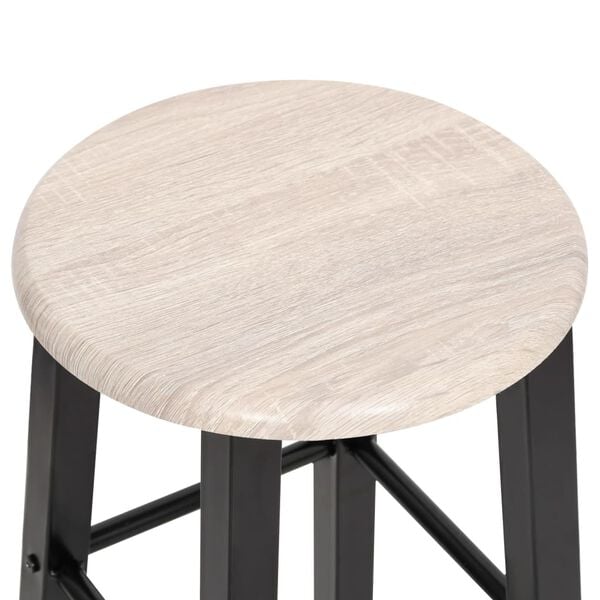 vidaXL Bar Stools 2 pcs Black MDF