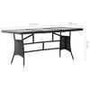 vidaXL 7 Piece Garden Dining Set Poly Rattan Black