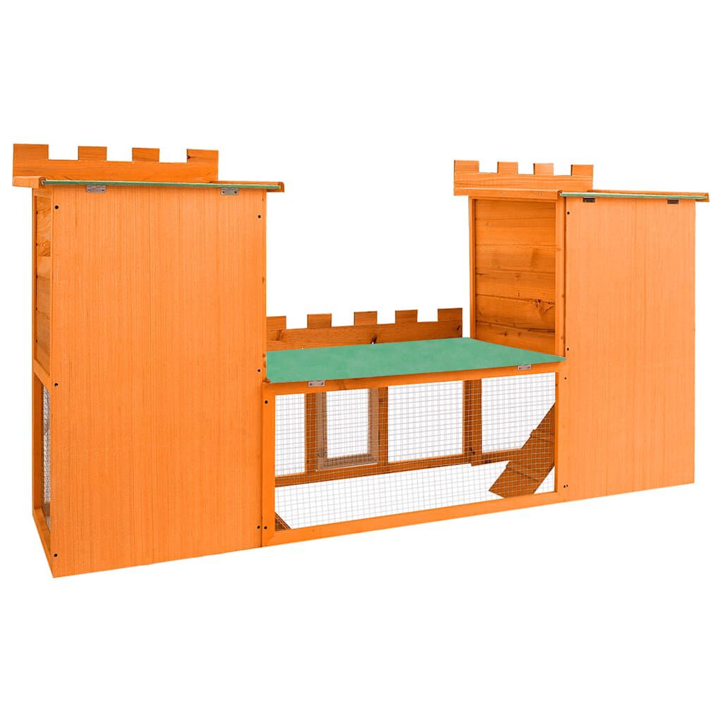 vidaXL Outdoor Large Rabbit Hutch House Pet Cage Double House