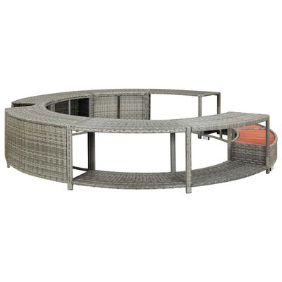 vidaXL Hot Tub Surround Grey Poly Rattan, grey vidaXL Hot Tub Surround Grey Poly Rattan
