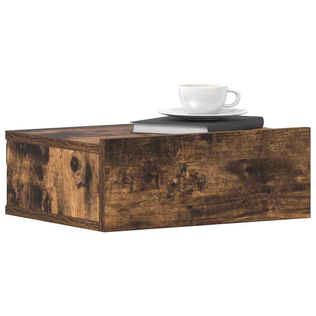 vidaXL Floating Nightstands 2 pcs Smoked Oak 40x30x15cm Engineered Wood