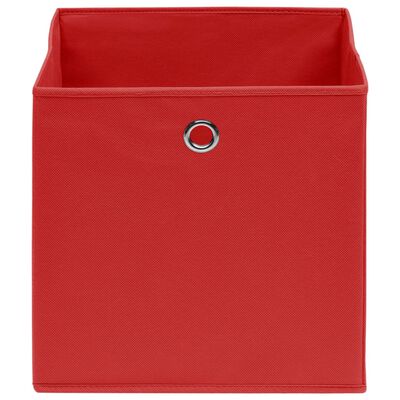 vidaXL Storage Boxes 4 pcs Non-woven Fabric 28x28x28 cm Red, red vidaXL Storage Boxes 4 pcs Non-woven Fabric 28x28x28 cm Red