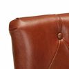 vidaXL Dining Chairs 2 pcs Brown Real Goat Leather