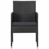 vidaXL Garden Chairs with Black Cushions 2 pcs Black Poly Rattan
