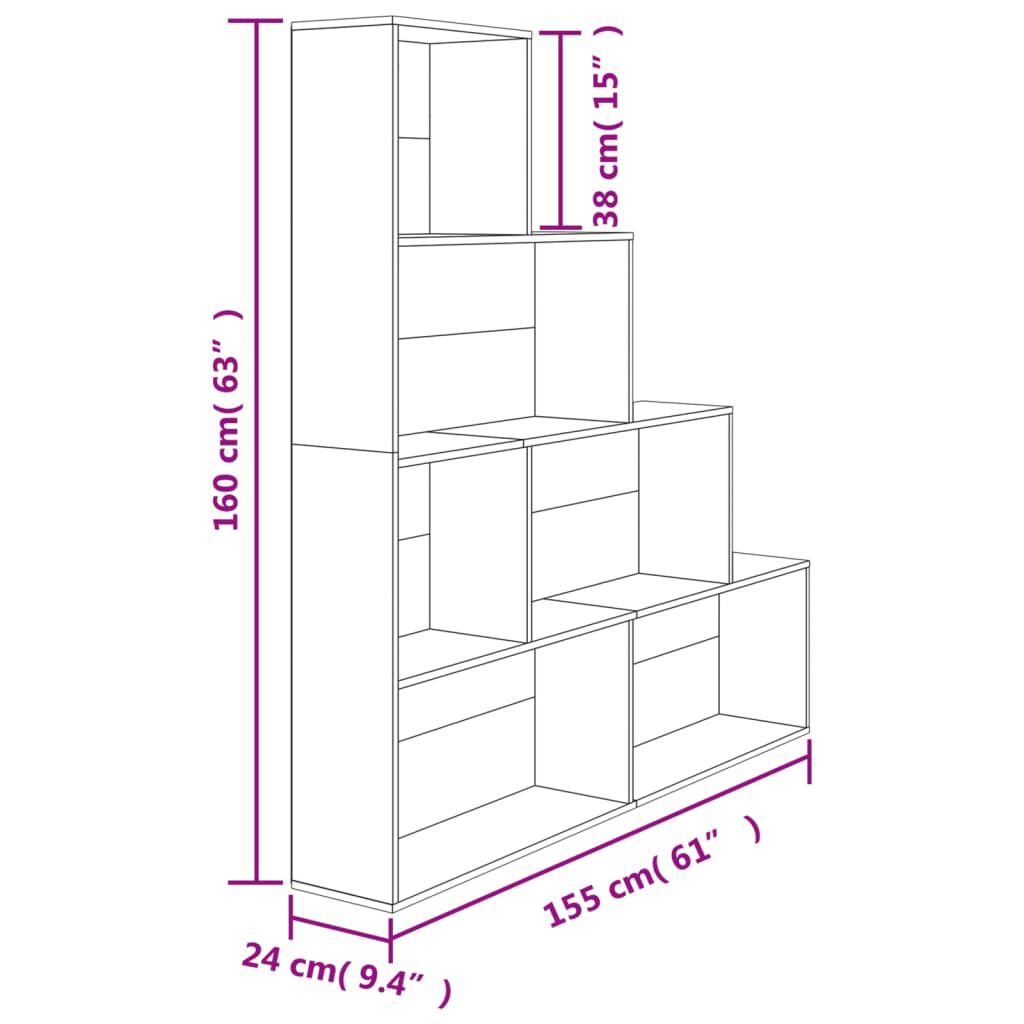 vidaXL Book Cabinet/Room Divider Sonoma Oak 155x24x160 cm Engineered Wood