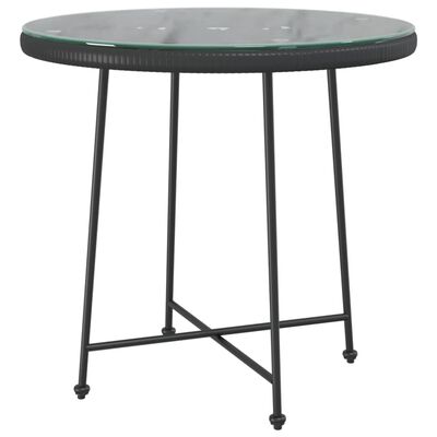 vidaXL 5 Piece Garden Dining Set Black Poly Rattan, black vidaXL 5 Piece Garden Dining Set Black Poly Rattan