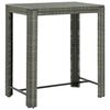 vidaXL 5 Piece Garden Bar Set with Cushions Poly Rattan Grey