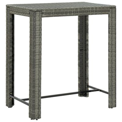 vidaXL 5 Piece Garden Bar Set with Cushions Poly Rattan Grey, grey vidaXL 5 Piece Garden Bar Set with Cushions Poly Rattan Grey