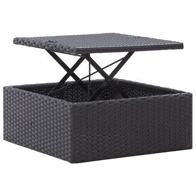 vidaXL Garden Lounge Bed with Roof Black Poly Rattan, black vidaXL Garden Lounge Bed with Roof Black Poly Rattan