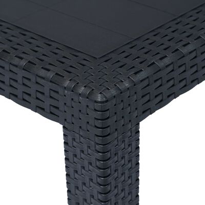 vidaXL Garden Table Anthracite 220x90x72 cm Plastic Rattan Look, anthracite vidaXL Garden Table Anthracite 220x90x72 cm Plastic Rattan Look