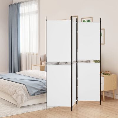 vidaXL 3-Panel Room Divider White 150x180 cm Fabric, white vidaXL 3-Panel Room Divider White 150x180 cm Fabric