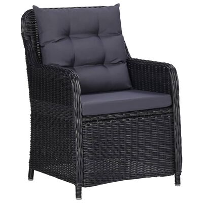 vidaXL 3 Piece Garden Dining Set Black, black vidaXL 3 Piece Garden Dining Set Black