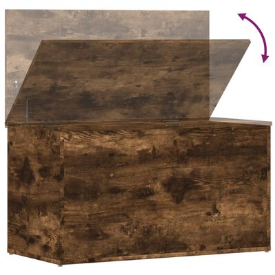 vidaXL Storage Chest Smoked Oak 84x42x46 cm Engineered Wood, smoked oak vidaXL Storage Chest Smoked Oak 84x42x46 cm Engineered Wood