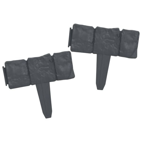 vidaXL Lawn Fence Stone Look 41 pcs Plastic 10 m