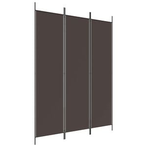 vidaXL 3-Panel Room Divider Brown 150x200 cm Fabric