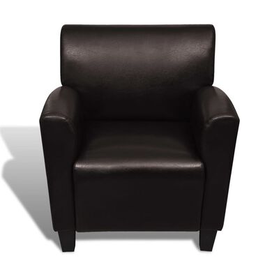 vidaXL Sofa Chair Dark Brown Faux Leather, dark brown vidaXL Sofa Chair Dark Brown Faux Leather