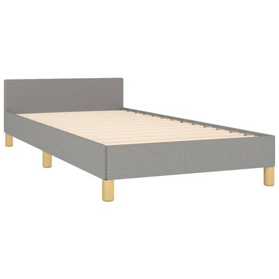 vidaXL Bed Frame without Mattress Light Grey 92x187 cm Single Fabric, light grey vidaXL Bed Frame without Mattress Light Grey 92x187 cm Single Fabric