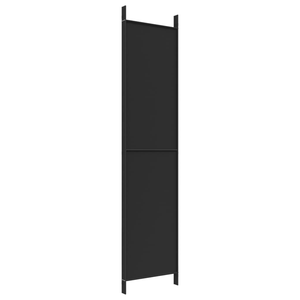 vidaXL 4-Panel Room Divider Black 200x220 cm Fabric
