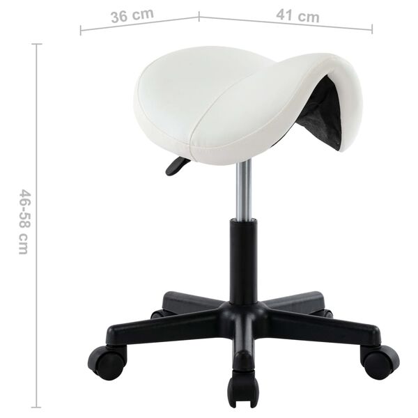 vidaXL Work Stool White Faux Leather