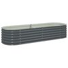 vidaXL Garden Raised Bed 240x80x44 cm Galvanised Steel Grey