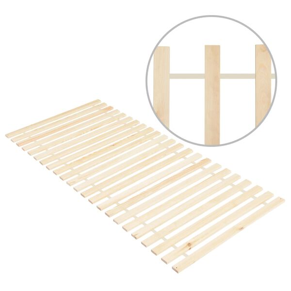 vidaXL Roll-up Bed Base with 23 Slats 70x200 cm Solid Pinewood
