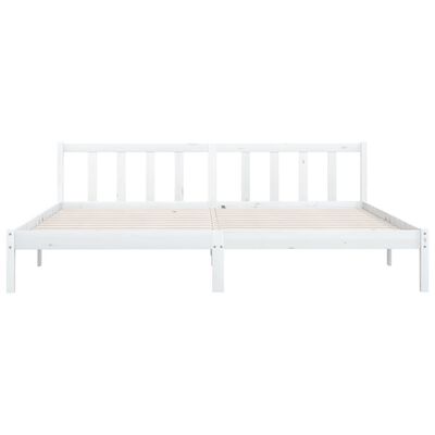 vidaXL Bed Frame without Mattress White Solid Wood Super King Size