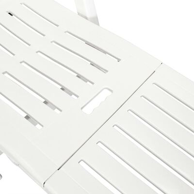 vidaXL Sun Lounger with Footrest Plastic White, white vidaXL Sun Lounger with Footrest Plastic White