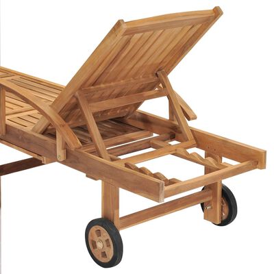 vidaXL Sun Lounger Solid Teak Wood,  vidaXL Sun Lounger Solid Teak Wood
