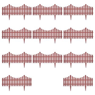 vidaXL 17 pcs Lawn Dividers 10 m Brown, brown vidaXL 17 pcs Lawn Dividers 10 m Brown