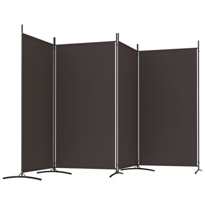 vidaXL 4-Panel Room Divider Brown 346x180 cm Fabric, brown vidaXL 4-Panel Room Divider Brown 346x180 cm Fabric