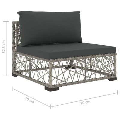 vidaXL 5 Piece Garden Lounge Set with Cushions Poly Rattan Grey,  vidaXL 5 Piece Garden Lounge Set with Cushions Poly Rattan Grey