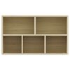 vidaXL Book Cabinet/Sideboard Sonoma Oak 50x25x80 cm Engineered Wood