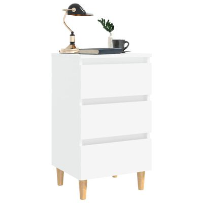 vidaXL Bed Cabinets with Solid Wood Legs 2 pcs White 40x35x69 cm, white vidaXL Bed Cabinets with Solid Wood Legs 2 pcs White 40x35x69 cm