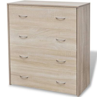 vidaXL Sideboard with 4 Drawers 60x30.5x71 cm Oak Colour, oak vidaXL Sideboard with 4 Drawers 60x30.5x71 cm Oak Colour