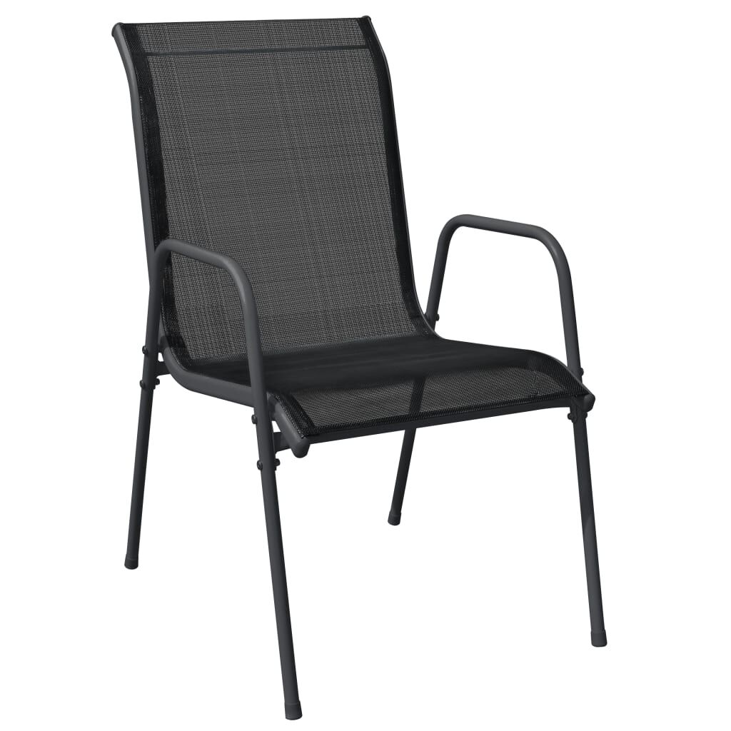 vidaXL Garden Chairs 6 pcs Steel and Textilene Black