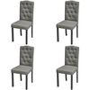 vidaXL Dining Chairs 4 pcs Grey Fabric
